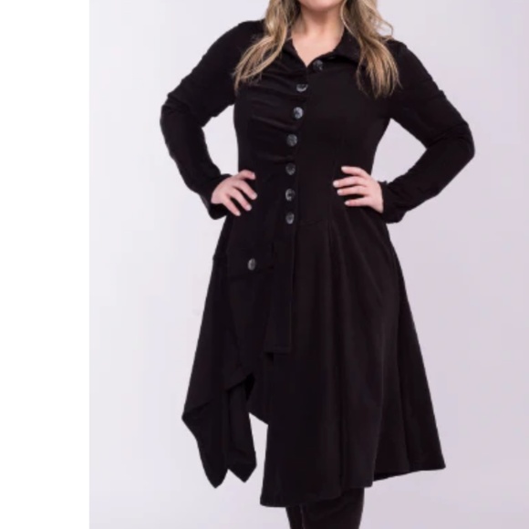 Vintage Y2K Military Jacket Y2K Goth Middle Age Asymmetric Cotton Dark fairy M - Picture 1 of 16